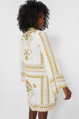 Off White and Mustard Tess Short Dress